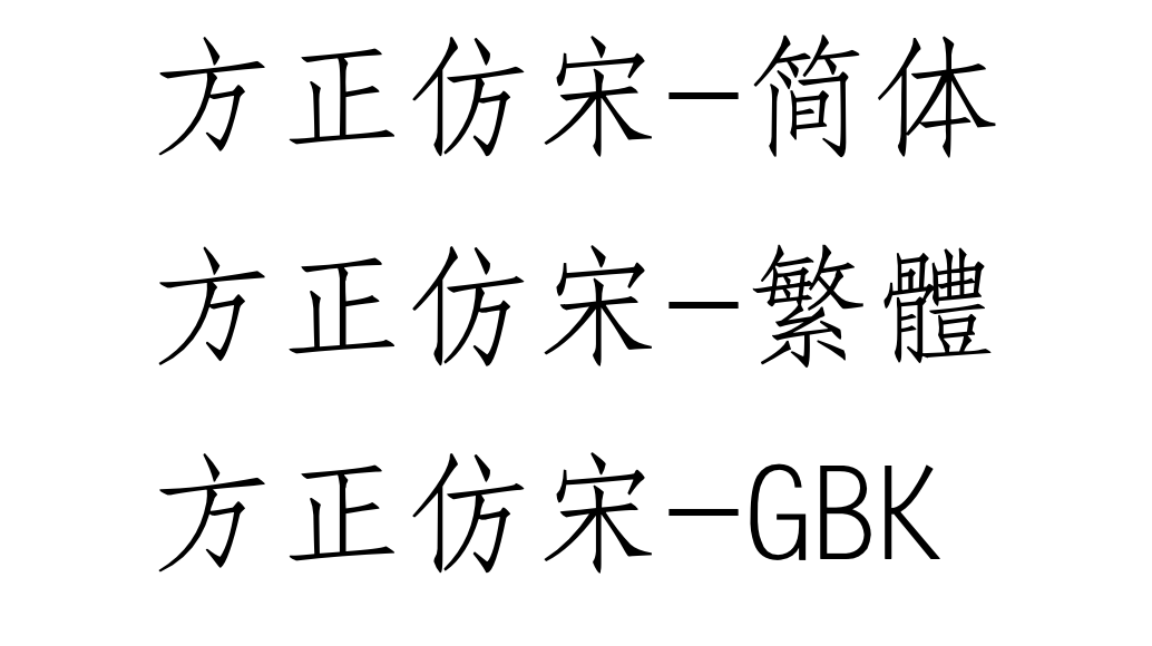 方正仿宋 字体展示