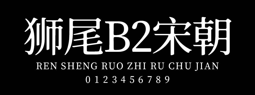 狮尾B2宋朝 字体展示
