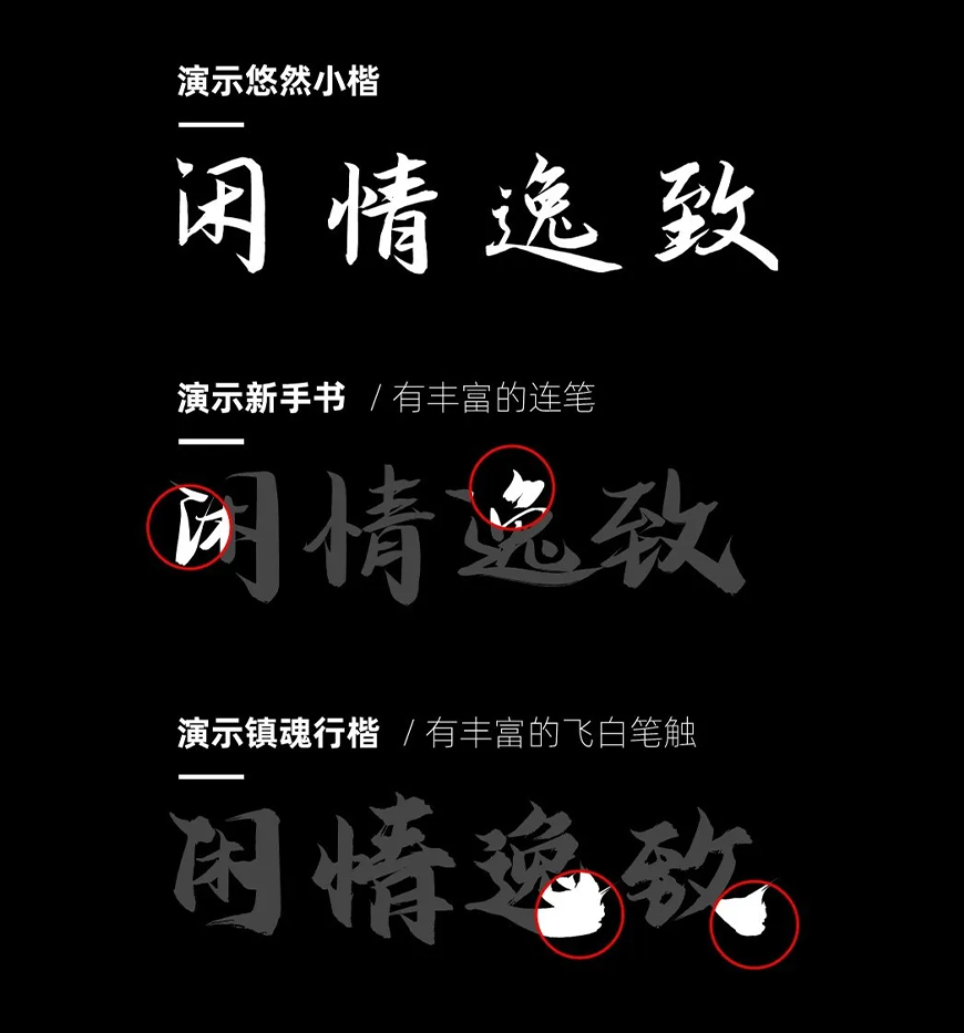 演示悠然小楷 字体特点