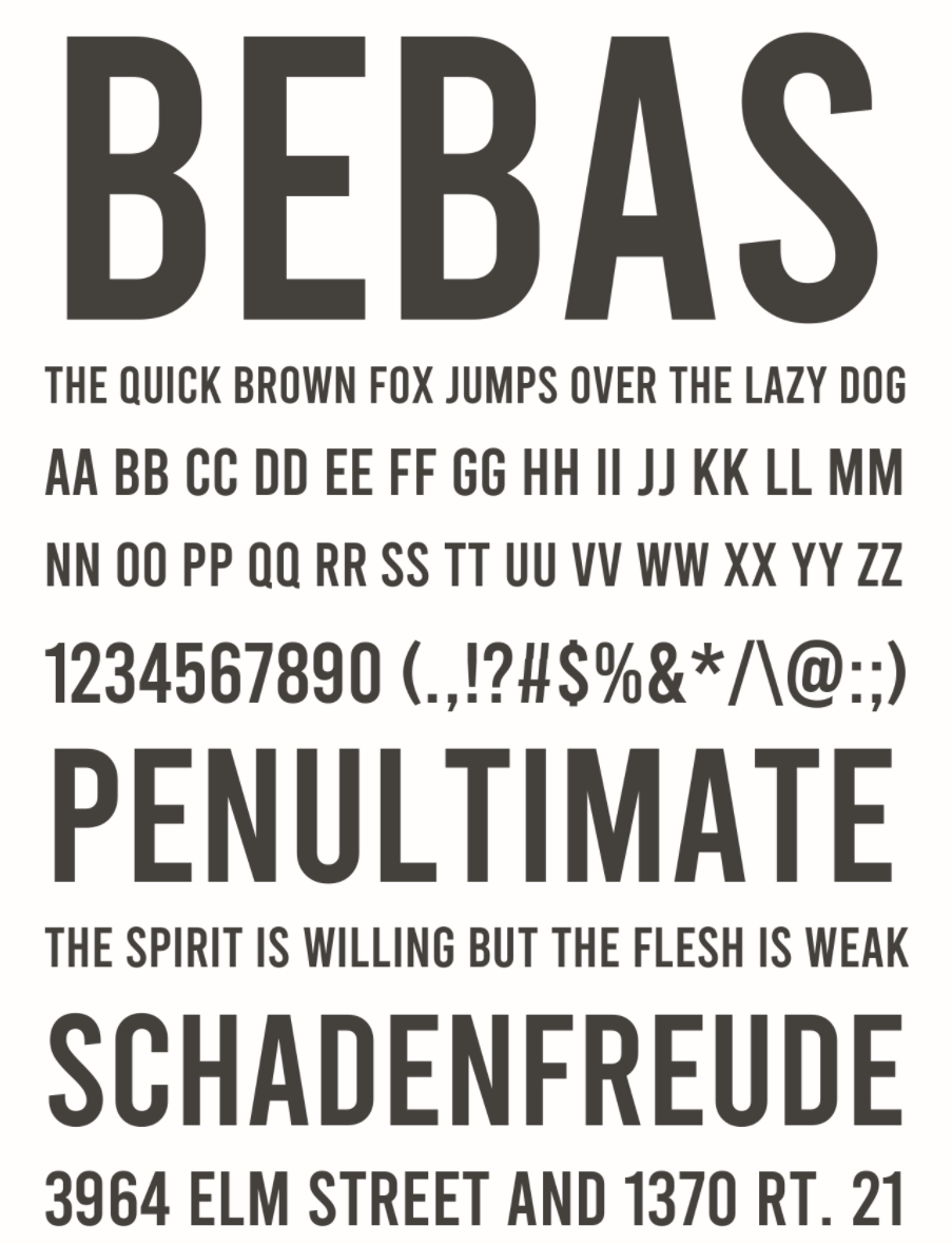 Bebas 字体特点